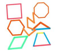 HANABASS 30pcs Snap-Together Geometry Manipulatives for Kids Educational Math Tools for Classroom Learning Triangular and Rectangular Shapes for Hands-On Math Activities
