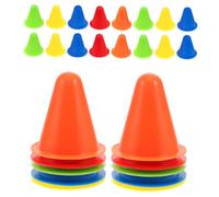 HANABASS 30pcs Soccer Agility Cones with Anti-tip PE Markers for Football Training and Roller Skating Practice Multi-color Sports Obstacles for Indoor and Outdoor Use