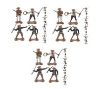 HANABASS 36 pcs Western Cowboy Figurines Plastic Educational Bright Colors Collectible Miniature for Cultural Learning and Western Theme Cake Decorations