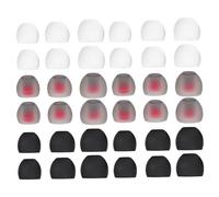 HANABASS 36pcs Silicone Earbuds Tips Replacement Ear Pads Cushion Soft Earphone Covers with Three in Black White and Red for Secure Fit During Running Music and Calls