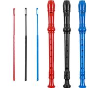 HANABASS 3pcs 8-hole Student Clarinet Recorders Set for Children, Abs Plastic Wind Instruments with Carrying Pouch, German Fingering, Red Black Blue for Music Practice and Learning