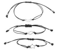HANABASS 3Pcs Adjustable Sun Moon Star Friendship Bracelets, Woven String Wristbands for Women, Delicate Relationship Jewelry for Daily Wear and