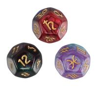HANABASS 3pcs Astrology Dice Planetary Zodiac Signs Divination Game Accessory for Tarot Card Readings Material