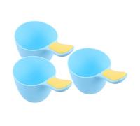 HANABASS 3pcs Baby Bathing Cups for Hair and Skin Cleaning, Pp Plastic with Ergonomic Nonslip Handles and Unique Curvature, Multi-Purpose Water Ladles for Bath Time Rinsing and Washing