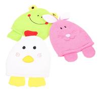 HANABASS 3pcs Bath Mitts Cartoon Style Exfoliating Gloves for Body Scrubbing and Shower Spa Reusable Soft Wash Mitts for Gentle Skin Cleansing and Boosting