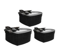 HANABASS 3Pcs Black Heart Shaped Boxes with Lids for Valentine’S Day, Flower Bouquet Packaging, Chocolate and Candy Storage, Corrugated Decorative Boxes for Special Occasions and Mother’S