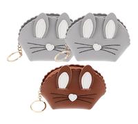 HANABASS 3pcs Bunny Ear Mini Coin Purse Key Chain Bag Set, Pu Leather Change Purse with Rabbit Ear Design, Compact Wallets for Women’s Accessories, Random Colors, Suitable for Daily Use