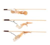 HANABASS 3Pcs Cat Interactive Teaser Fun Cat Fishing Pole for Indoor Play Includes Mouse Durable Design