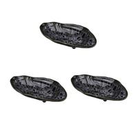 HANABASS 3pcs Ceramic Butterfly Feeder Tray Outdoor Water Dish for Bees and Pollinators Obsidian Oyster Shell Design Elegant Garden Decor for Lawn Balcony