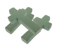 HANABASS 3pcs Church Flower Foam Base Cross Shaped Floral Foam Stable Support Structure Reusable Green for Standing Cross Arrangements and Church Altar Funeral Decoration