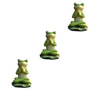 HANABASS 3pcs Creative Yoga Frog Figurines Outdoor Resin Ornaments for Garden Micro-landscapes Durable and Charming Decor for Home and Patio