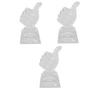 HANABASS 3pcs Crystal Thumb Trophy for Teacher's Day Clear Decorative Award with High Transparency Crystal Desktop Ornament Trophy Decor for Celebration
