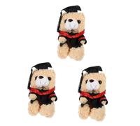 HANABASS 3pcs Cute Plush Graduation Bear Soft Stuffed Doll for Students Adorable Phd Bear Decoration Ornament Graduation Home Desk Bookshelf Display