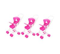 HANABASS 3Pcs Doll Stroller Interactive Pretend Play Pushchair for Compact for Role Play for Strengthening Parent Bond and Enhancing Imagination