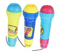 HANABASS 3Pcs Echo Microphone Vivid Simulated Plastic Props for Fun Singing Lightweight for Parties and Indoor Play Random Colors Random Color