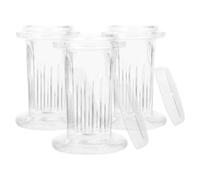HANABASS 3pcs Glass Staining Jar with Lid for Cell Samples and Histology, 60ml Capacity Holds 5 Microscope Slides, Made of Glass, Prevents Reagent Evaporation and Enhances Productivity