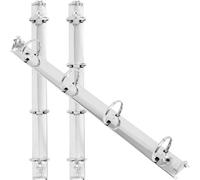 HANABASS 3pcs Metal Binder Clips Sturdy Portable Silver Iron 4-Hole Notebook Binder Inserts for Work and Daily Life