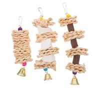 HANABASS 3pcs Natural Straw Woven Bird Chew for Parrots Parakeets Cockatiels Safe Hanging for Cage Supplies Promotes Chewing Fun Beak Health
