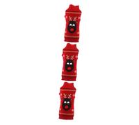 HANABASS 3pcs Pet Christmas Sweater for Dogs Xs Warm Holiday Pullover with Sleeve Design Cozy Puppy Clothing for Small to Large Dogs Festive Red Reindeer Knit Jumper for Winter Celebrations