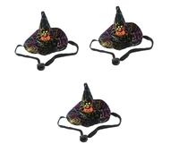 HANABASS 3pcs Pet Hat Halloween Christmas Witch Hat with Spider Web Pumpkin Design Soft Comfortable for Cats and Dogs Cosplay