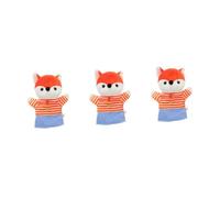HANABASS 3pcs Plush Fox Hand Puppet for Family Interaction Soft for Storytelling and Pretend Play Parent Educational Entertainment Accessory