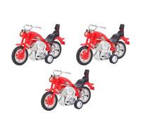 HANABASS 3Pcs Pull Back Motorcycle Color Plastic Motorbike for Realistic Design for Birthday Encourages Active Play and Imagination Random Color