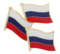 HANABASS 3PCS Russian Flag Metal Lapel Pin Brooch Set, Enamel Patriotic Badge Pins for School Events and International Occasions, Sturdy Metal Flag Brooches for Collectors and Travel