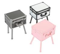 HANABASS 3pcs Simulation Mini Makeup Box Lipstick Perfume Holder Mini Dressing Table Desktop Decor Doll House Supply