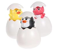 HANABASS 3pcs Water Spray Egg Bath for Adorable Floating Penguin Duck Dinosaur Random Color for Fun Bathtime Play Random Color