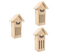 HANABASS 3pcs Wooden Butterfly House Feeder for Outdoor Habitat for Butterflies Easy to Install Hanging House for Your Garden