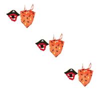 HANABASS 3sets Decorative Cat Halloween Pirate Hat and Bandana for Pet Cosplay for Parties Festivals Photo Shoots and Costumes Comfortable Fit for Cats and Kittens