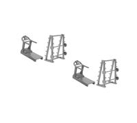HANABASS 4 pcs Miniature Treadmill and Barbell Rack Set DIY Fitness Decorations for Dollhouse Micro Scenes Highly Detailed Tiny Sports Ornaments for Miniature Gym Model Building