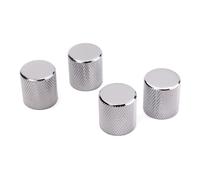 HANABASS 4 Pcs Silver Plated Metal Volume Tone Control Knobs Caps for Electric Guitar and Bass Replacement Easy to Install and Practical