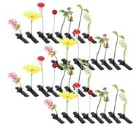 HANABASS 48pcs Bean Sprout Hair Clips Set, Playful Plastic and Iron Clips with Mushroom and Flower Shapes, Comfortable and Whimsical Hair Accessories for Events and