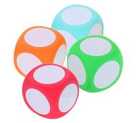 HANABASS 4Pcs 6Cm Writable Foam Dice for Classroom Blank Dry Erase Cubes in Red, Orange, Blue, Green Educational Math Teaching Tools for Student Learning and Probability Games