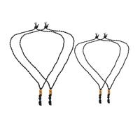 HANABASS 4pcs Adjustable Crystal Necklace Cord with Handwoven Stone Pendant Cage Holders Secure Mesh Net Design for Natural Stone Protection and Large for DIY Jewelry Craft