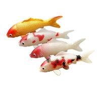 HANABASS 4Pcs Artificial Carp Ornaments Realistic Koi Fish, Fake Goldfish Plastic Aquarium Decor PVC Koi Model for Fish Tank Landscape Decoration Photography Props Floating Ornament