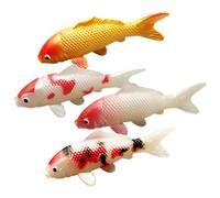 HANABASS 4Pcs Artificial Koi Fish Ornaments, 4.5 Inch Plastic Carp Figurines for Floating Pond Landscape Aquarium Decoration Photography Prop