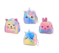 HANABASS 4pcs Assorted Colour Unicorn Coin Bags Plush Material Portable Storage Small Wallets Practical Cartoon Style Change Purses Suitable for Everyday Use