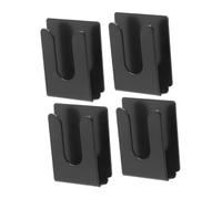 HANABASS 4pcs Black Metal Cb Radio Mic Holder Mount Kit for Car Microphone Hanger Hook with Stable Vibration-resistant Design Quick Access Mic Clip for Driving Communication
