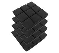 HANABASS 4pcs Black Mushroom Head Sound Absorbing Foam Panels 25x25x5cm Fireproof Acoustic Soundproofing Mats for Studio and Indoor Noise Reduction