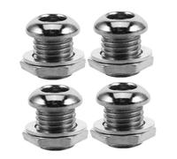 HANABASS 4pcs Drum Air Vent Screws for Percussion and Snare Drums Alloy Replacement Parts with Washers to Reduce Drumhead Resonance and Improve Sound Clarity for Performances