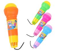 HANABASS 4pcs Echo Microphone Toy for Kids 19cm Lightweight Plastic Karaoke Party Singing Toy Set for Toddlers Educational Play