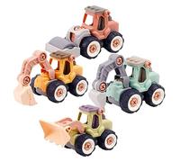 HANABASS 4Pcs Engineering Vehicle Detachable DIY Truck for Sandbox Play No Batteries Required for Year Enhances Parent Interaction and Fine Motor Skills