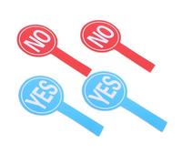HANABASS 4Pcs Game Voting Board Reusable Yes No Paddle Classroom Accessory Judging Board for School Voting and Classroom Activities