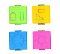 HANABASS 4pcs Geoboard Set for Double Sided Plastic Nail Board for Mathematics Learning Random Color for Primary School Education Enhances Understanding of Math Concepts Random Color