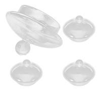 HANABASS 4pcs Glass Teapot Lids and Cup Covers for Household Use, Borosilicate Material, Easy to Install and Sturdy, for Staying at Home Or Camping