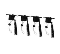 HANABASS 4pcs Graduation Hat for Pets Comfortable Doctoral Cap for Hamsters Kittens More for Photography and Parties