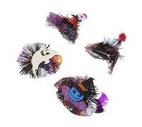 HANABASS 4pcs Halloween Pet Hair Clips Spider Web Mesh Design Spooky Hairpins for Cats and Dogs Day Dead Witch Party Costume Accessories