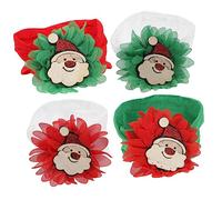 HANABASS 4PCS Lovely Xmas Headbands Soft Chiffon Santa Hair Accessories for Christmas Party Holiday Decoration